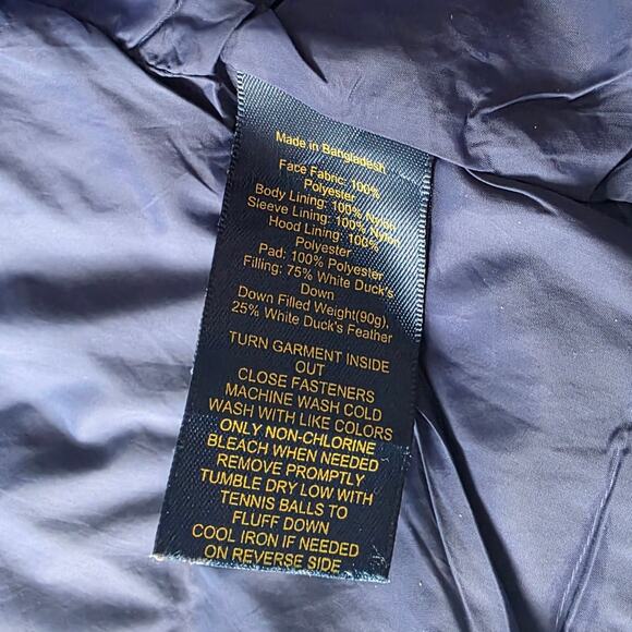 Polo Ralph Lauren Girls Duck Down Puffer Foldable Hood Jacket Sz.4/4T Navy Pink - Picture 7 of 7